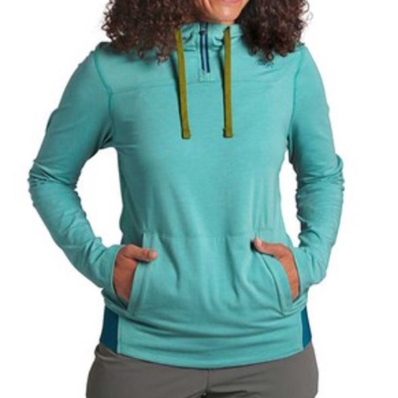 Outdoor Research Tops - Outdoor Research | Red Rocks 1/4 Zip Hoodie Shirt Teal Size XL
